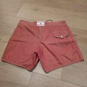 Birdwell Beach Britches Orange Board Shorts Mens Size 36 Trunks Made In USA